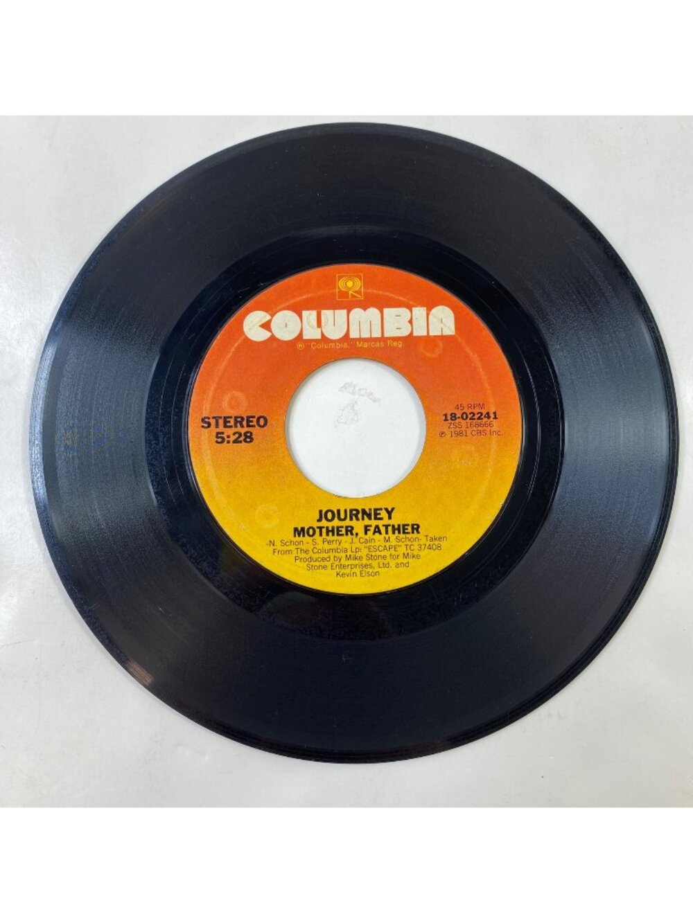 Vintage Journey 45 RPM Single Rock Vinyl Record Mother Father Whos Crying Now